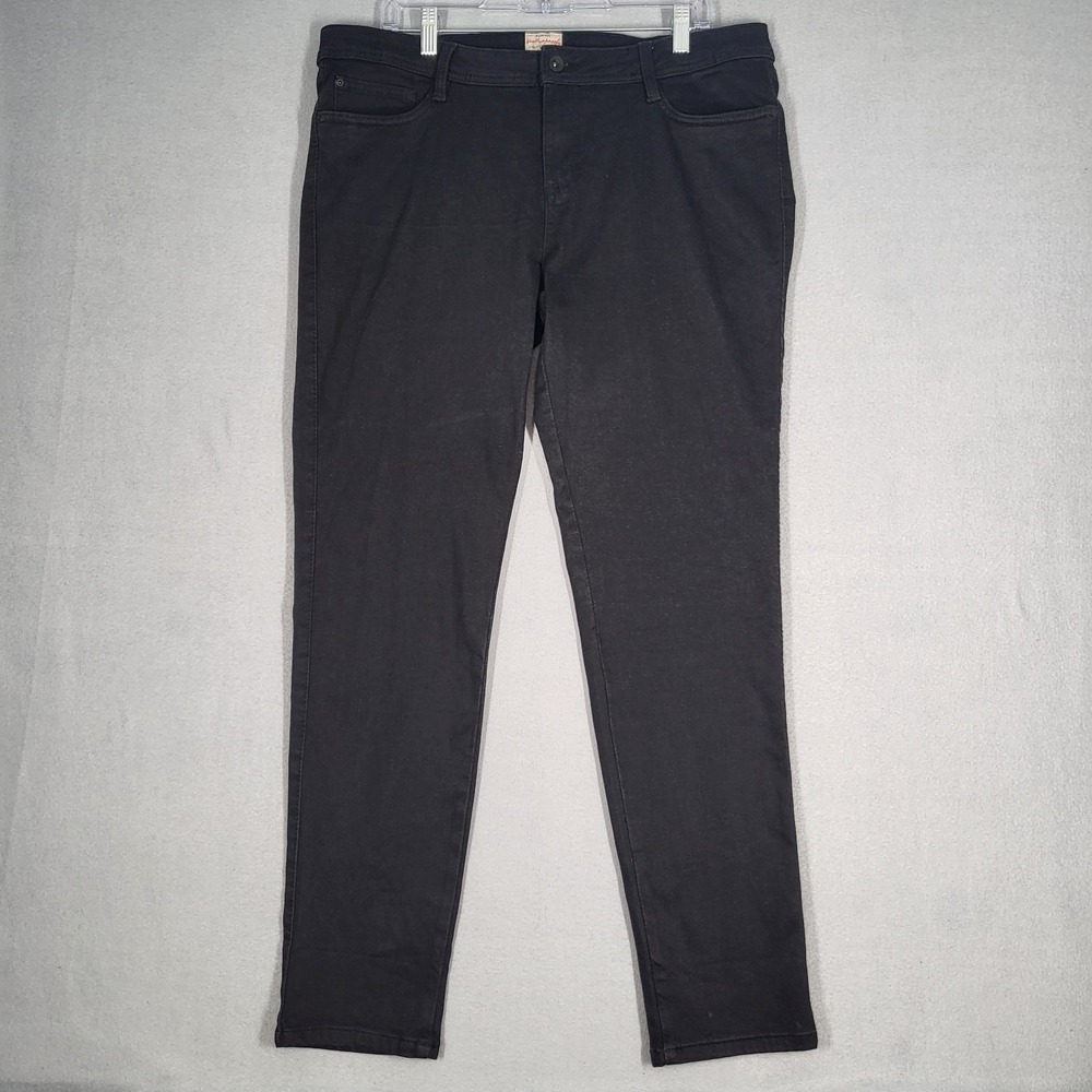 Weatherproof Vintage Pants Women's 14‎ Black Cotton Skinny Stretch Casual NWT